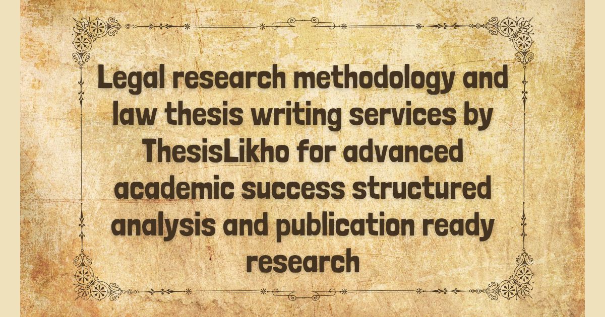 Legal research methodology and law thesis writing services by ThesisLikho for advanced academic success structured analysis and publication ready research