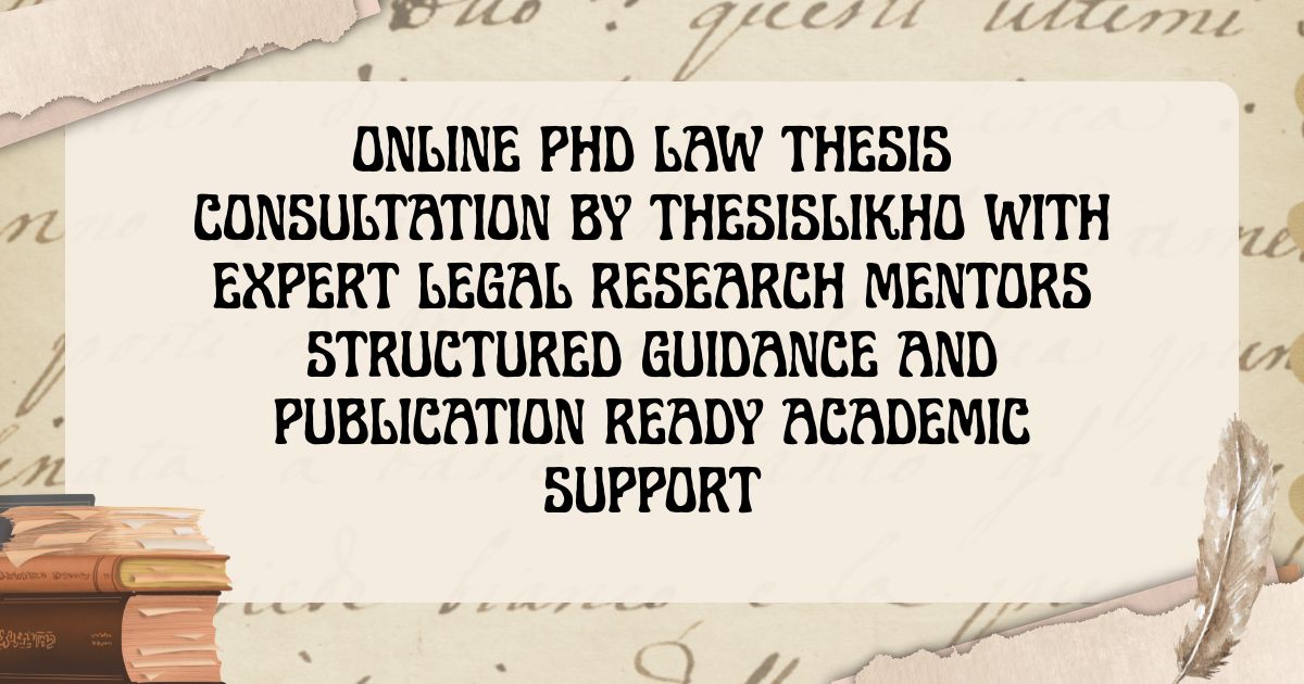 Online PhD law thesis consultation by ThesisLikho with expert legal research mentors structured guidance and publication ready academic support