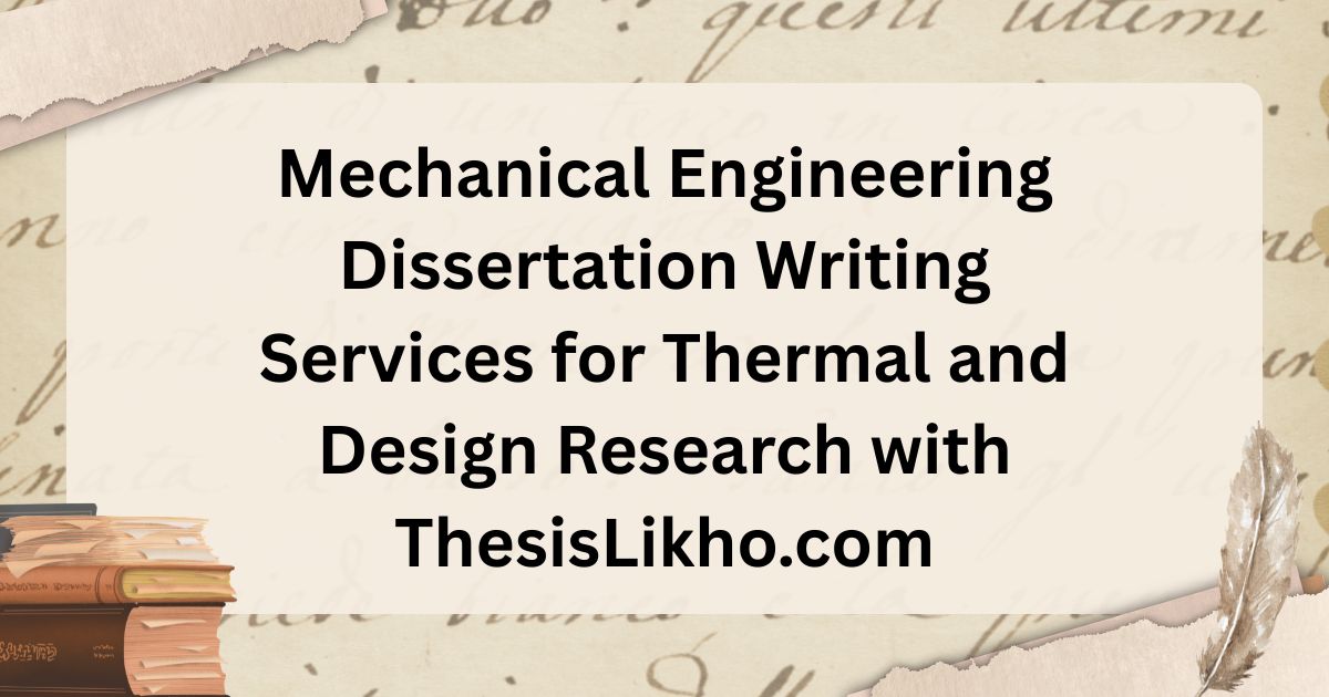 Mechanical Engineering Dissertation Writing Services for Thermal and Design Research with ThesisLikho.com
