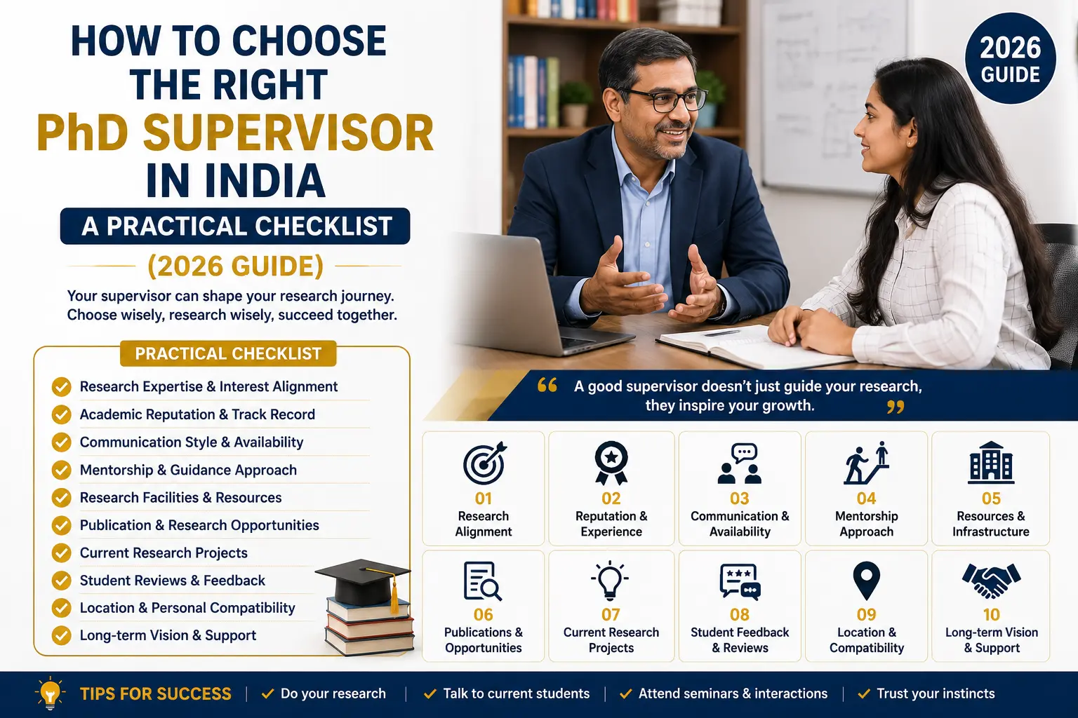 How to Choose the Right PhD Supervisor in India 2026 | Complete Checklist for Research Scholars