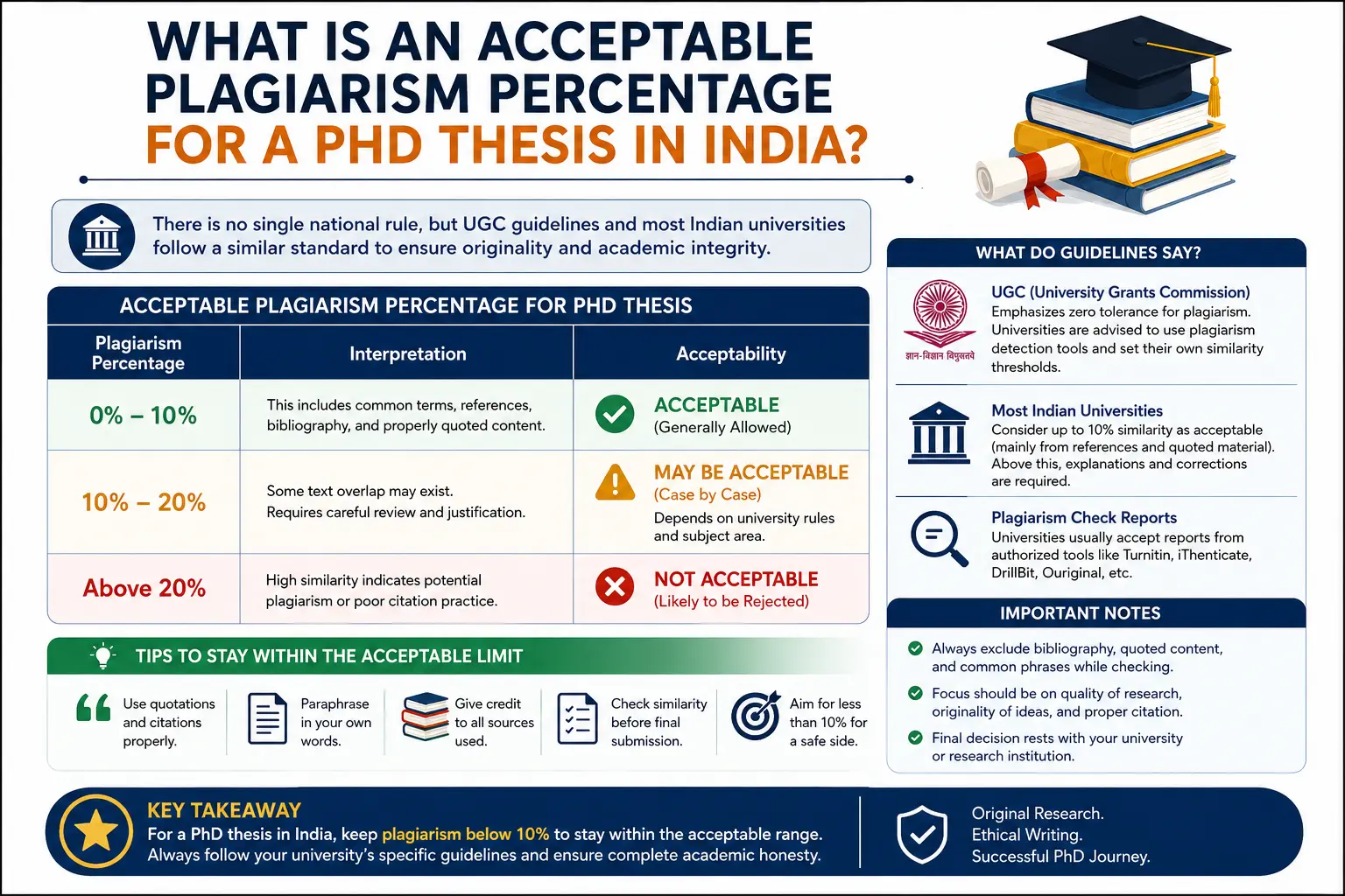 What Is an Acceptable Plagiarism Percentage for a PhD Thesis in India? (2026 Guide)