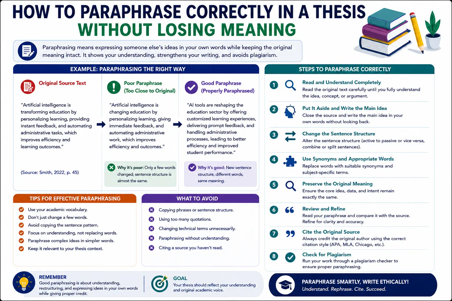 How to Paraphrase Correctly in a Thesis Without Losing Meaning (2026 Guide)
