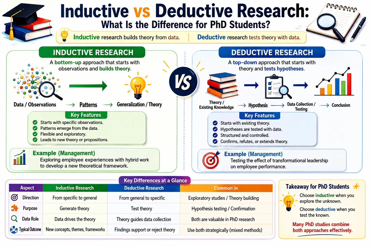 Inductive vs Deductive Research: What Is the Difference for PhD Students?