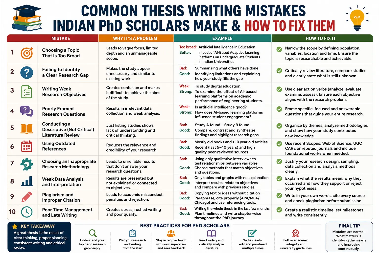 Common Thesis Writing Mistakes Indian PhD Scholars Make & How to Fix Them