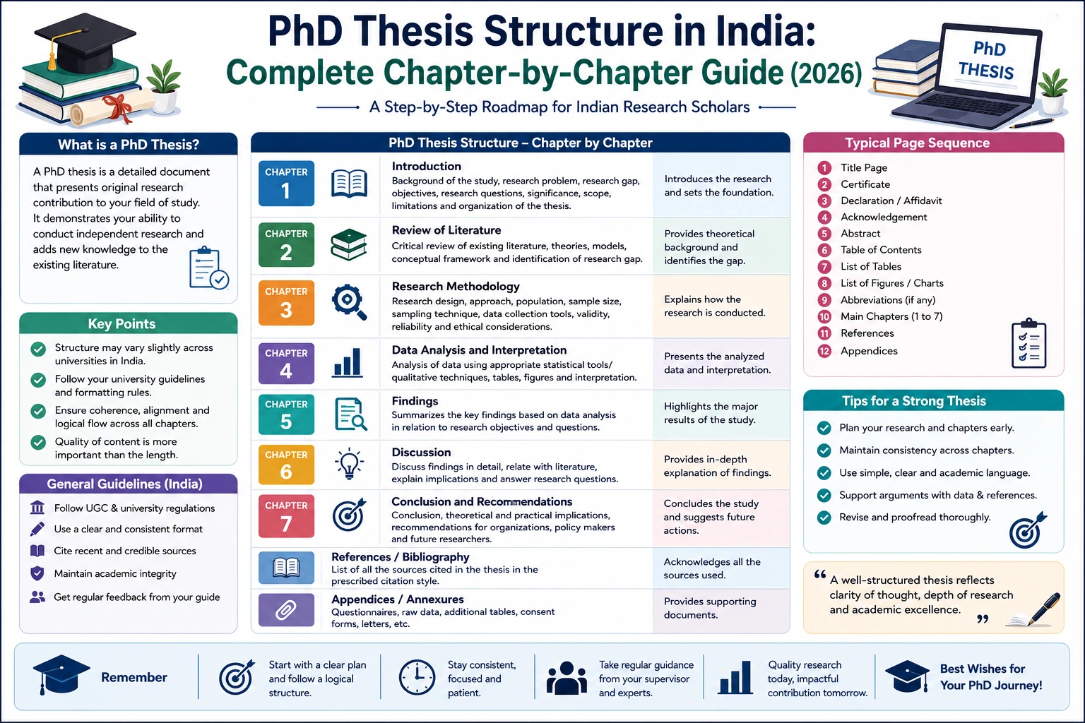 PhD Thesis Structure in India: Complete Chapter-by-Chapter Guide (2026)