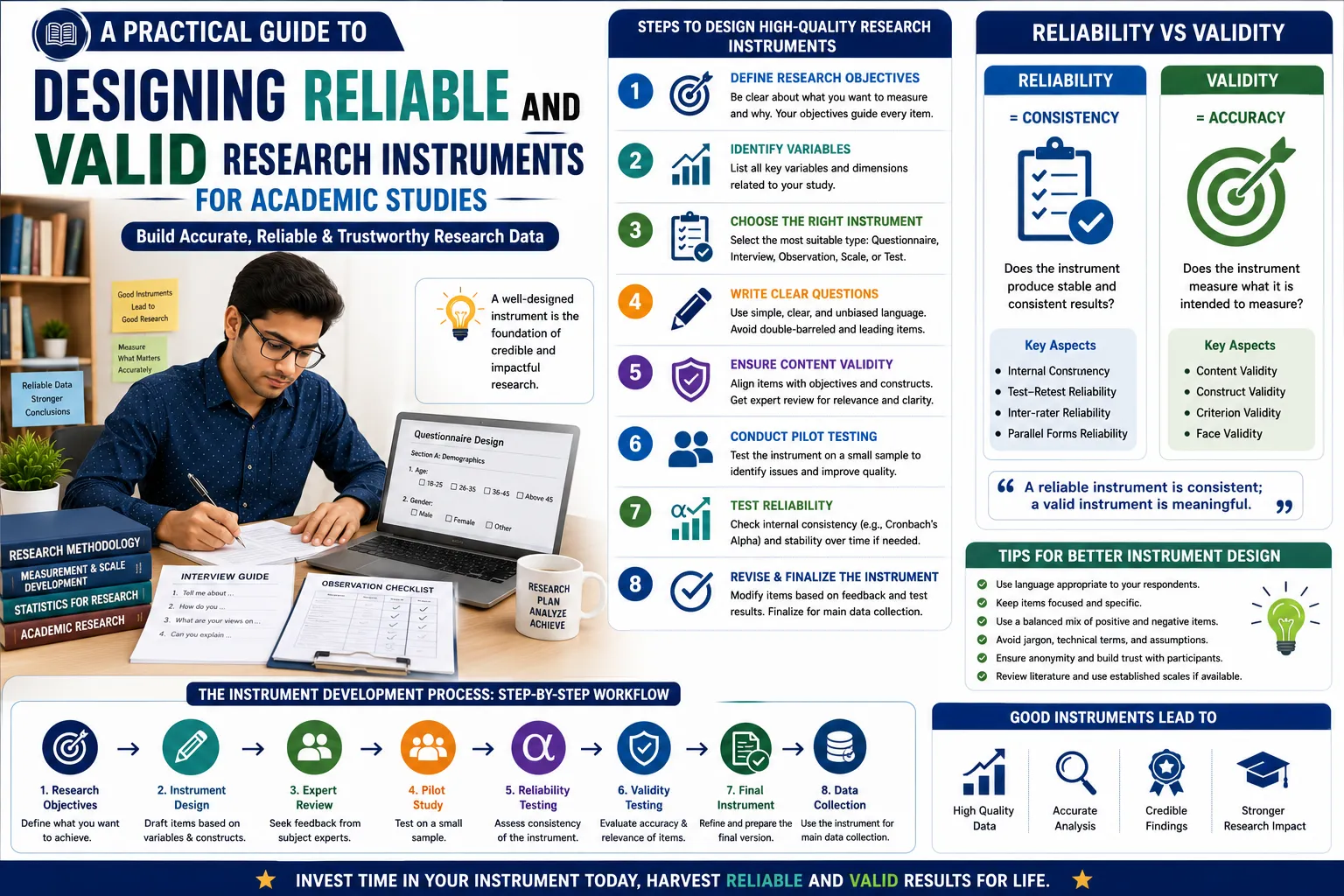 A Practical Guide to Designing Reliable and Valid Research Instruments for Academic Studies
