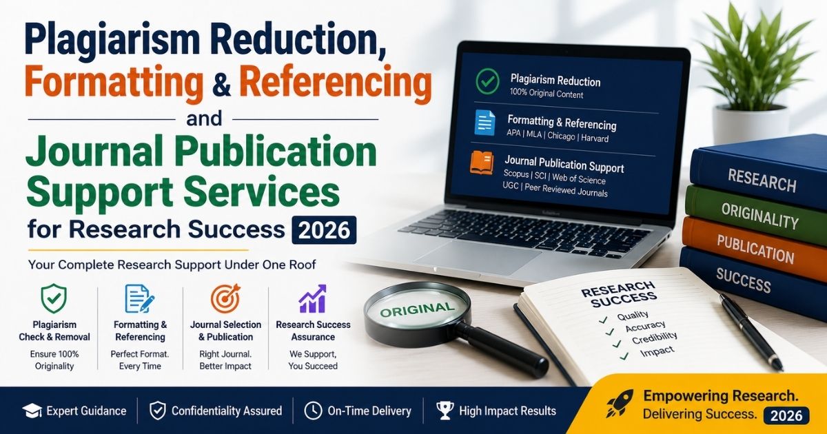 Plagiarism Reduction, Formatting & Referencing and Journal Publication Support Services for Research Success 2026