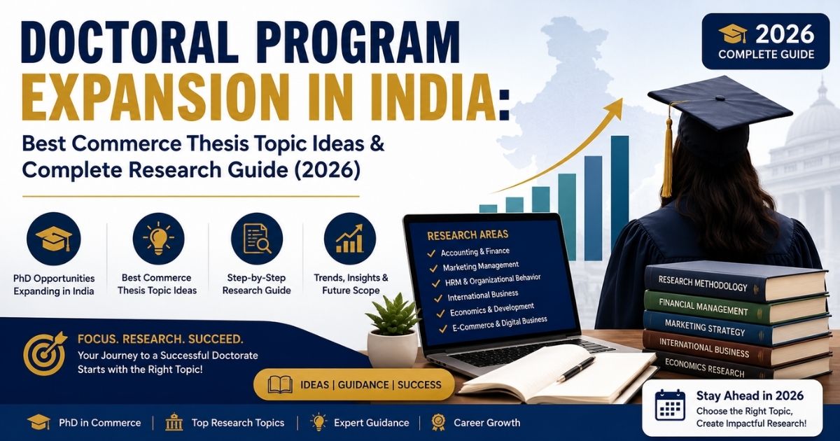 Doctoral Program Expansion in India: Best Commerce Thesis Topic Ideas & Complete Research Guide (2026)