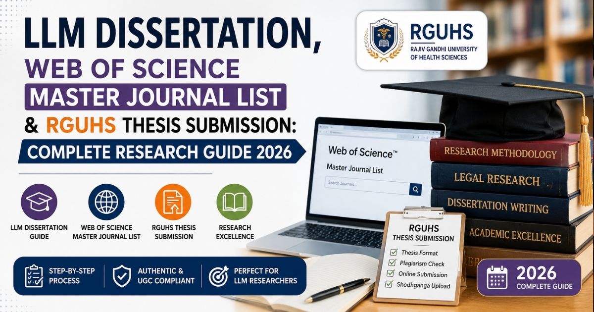 LLM Dissertation, Web of Science Master Journal List & RGUHS Thesis Submission: Complete Research Guide 2026