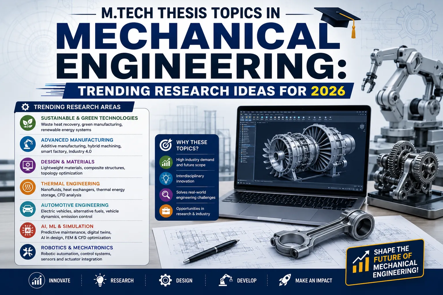 M.Tech Thesis Topics in Mechanical Engineering: Trending Research Ideas for 2026