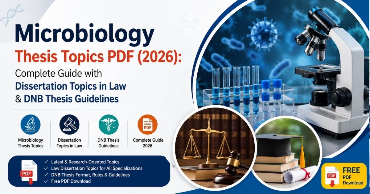 Microbiology Thesis Topics PDF (2026): Complete Guide with Dissertation Topics in Law & DNB Thesis Guidelines