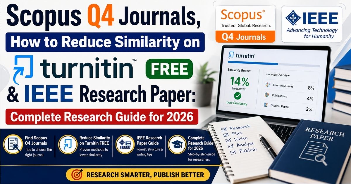Scopus Q4 Journals, How to Reduce Similarity on Turnitin Free & IEEE Research Paper: Complete Research Guide for 2026