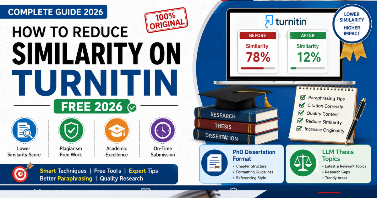 How to Reduce Similarity on Turnitin Free 2026: PhD Dissertation Format & LLM Thesis Topics Guide
