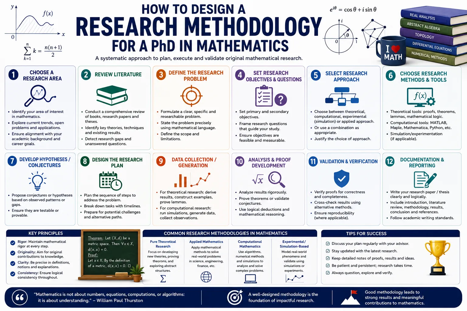 How to Design a Research Methodology for a PhD in Mathematics